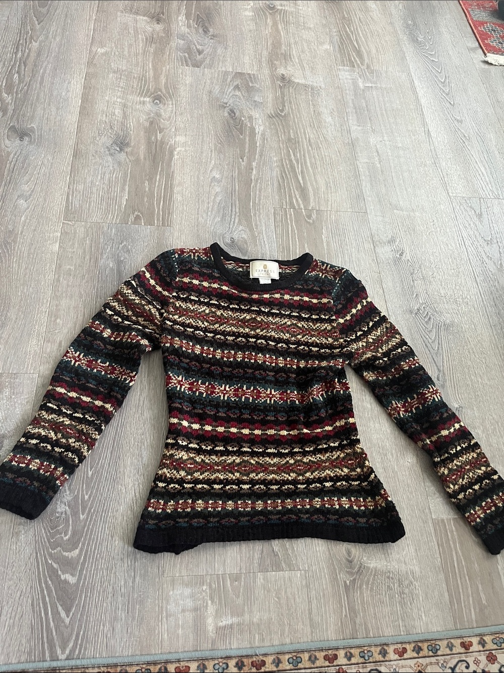 Vintage 90s Express Tricot Fair Isle Sweater